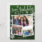 ハッピーホリデーズキュートスノーフレーク素朴3枚 招待状 (正面)