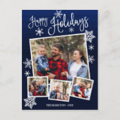 ハッピーホリデーズキュートスノーフレーク素朴4枚 ポストカード (正面)