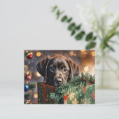 ハッピーホリデーズキュートチョコレートラボパピー シーズンポストカード (スタンド正面)