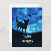 ハッピーホリデーズキュートチワホワ&サンタ シーズンポストカード (正面/裏面)