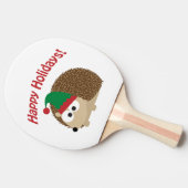ハッピーホリデーズキュートヘッジホッグクリスマス小妖精や小人 卓球ラケット (横)