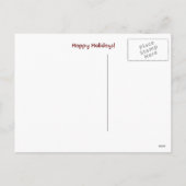 ハッピーホリデーズキュートポメラニア犬パピークリスマス シーズンポストカード (裏面)