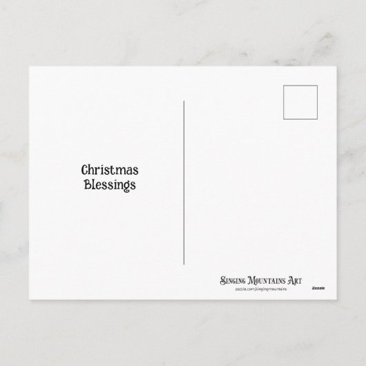 ハッピーホリデーズキュートマウスファミリー名クリスマス シーズンポストカード (裏面)