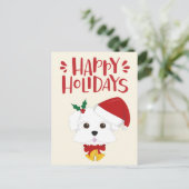 ハッピーホリデーズキュートマルチーズクリスマス ポストカード (スタンド正面)