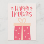 ハッピーホリデーズキュートレトロクリスマスプレゼント ポストカード (正面)