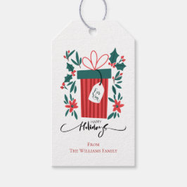 ハッピーホリデーズギフトと花 ギフトタグ
