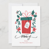 ハッピーホリデーズギフトと花 シーズンカード (正面)