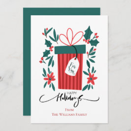 ハッピーホリデーズギフトと花 シーズンカード