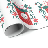 ハッピーホリデーズギフトと花 ラッピングペーパー (ロールコーナー)