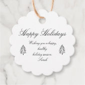 ハッピーホリデーズギフトパーソナライズされたラベル フェイバータグ (正面)
