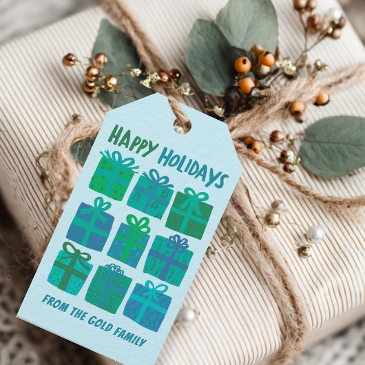 ハッピーホリデーズギフトプレゼントクリスマスカスタム ギフトタグ
