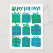 ハッピーホリデーズギフトプレゼントクリスマスカスタム ポストカード (正面)