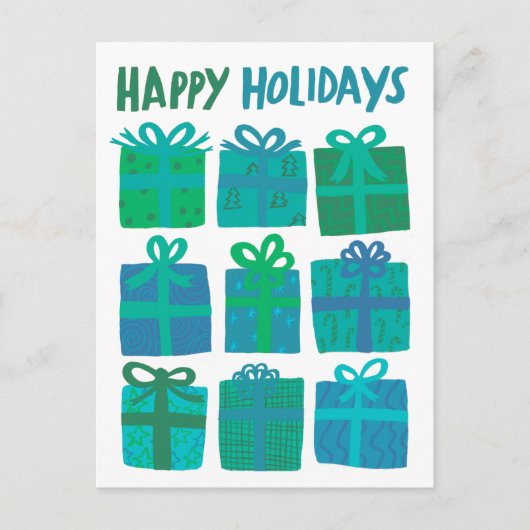 ハッピーホリデーズギフトプレゼントクリスマスカスタム ポストカード (正面)