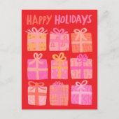 ハッピーホリデーズギフトプレゼントクリスマスカスタム ポストカード (正面)