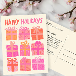 ハッピーホリデーズギフトプレゼントクリスマスカスタム ポストカード