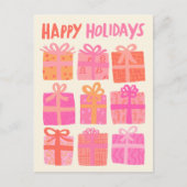 ハッピーホリデーズギフトプレゼントクリスマスカスタム ポストカード (正面)