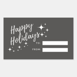 ハッピーホリデーズギフトラベルシール 長方形シール