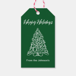 ハッピーホリデーズクラーライズクリスマスツリーギフトラベル ギフトタグ