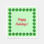 ハッピーホリデーズクリスマスとハヌカー スタンダードカクテルナプキン (正面)