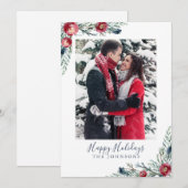 ハッピーホリデーズクリスマスウィンターフローラ写真 シーズンカード (正面/裏面)