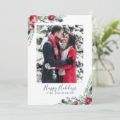 ハッピーホリデーズクリスマスウィンターフローラ写真 シーズンカード (スタンド正面)