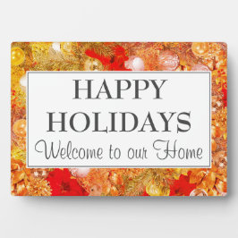 ハッピーホリデーズクリスマスウェルカム フォトプラーク