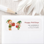 ハッピーホリデーズクリスマスエルフスミチーフ ラベル (インサイチュ)