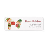 ハッピーホリデーズクリスマスエルフスミチーフ ラベル (正面)