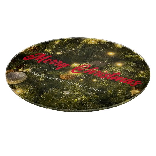 ハッピーホリデーズクリスマスオーナメントカッティングボード カッティングボード (角)