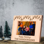 ハッピーホリデーズクリスマスオーナメント名前をカスタムする レーザー彫刻フレーム