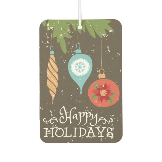 ハッピーホリデーズクリスマスオーナメント装飾品 カーエアーフレッシュナー (正面)