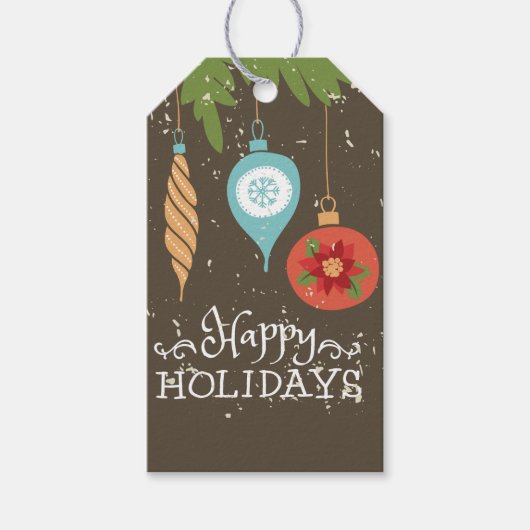 ハッピーホリデーズクリスマスオーナメント装飾品 ギフトタグ (正面)