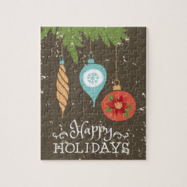 ハッピーホリデーズクリスマスオーナメント装飾品 ジグソーパズル