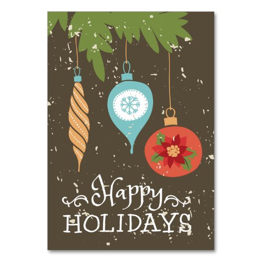 ハッピーホリデーズクリスマスオーナメント装飾品 テーブルナンバー (正面)