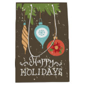 ハッピーホリデーズクリスマスオーナメント装飾品 ミディアムペーパーバッグ (正面)
