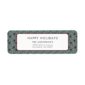 ハッピーホリデーズクリスマスカラフルハートパターン ラベル (正面)