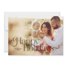 ハッピーホリデーズクリスマスカードブラック