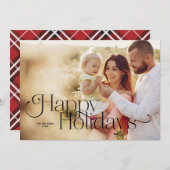 ハッピーホリデーズクリスマスカードブラック 招待状 (正面/裏面)