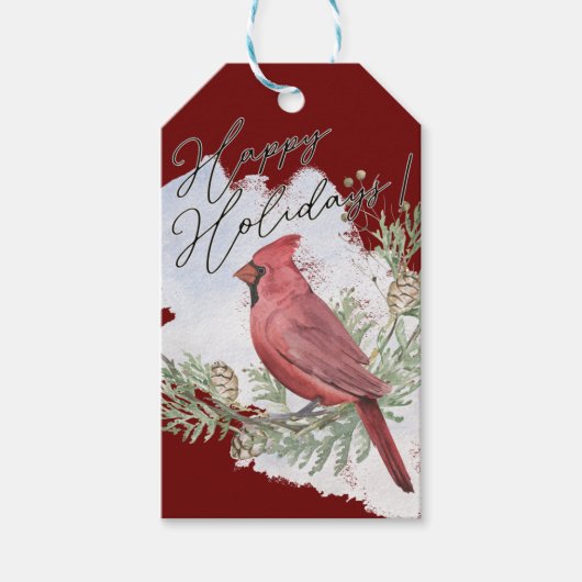 ハッピーホリデーズクリスマスギフトラベル ギフトタグ (正面)