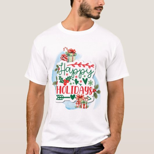 ハッピーホリデーズクリスマスギフト Tシャツ (正面)