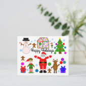 ハッピーホリデーズクリスマスギャザリング#1はがき ポストカード (スタンド正面)