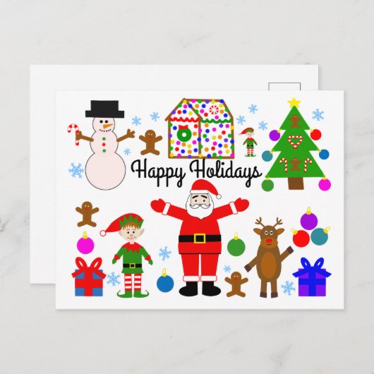 ハッピーホリデーズクリスマスギャザリング#1はがき ポストカード (正面/裏面)