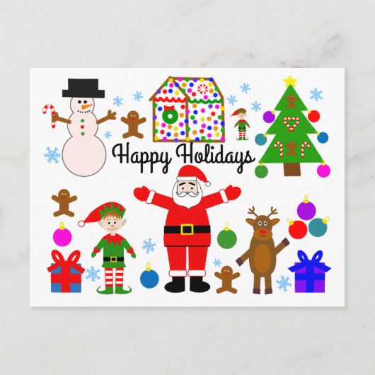 ハッピーホリデーズクリスマスギャザリング#1はがき ポストカード (正面)