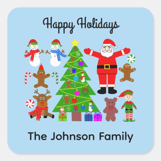 ハッピーホリデーズクリスマスギャザリング#3シール スクエアシール (正面)