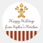 ハッピーホリデーズクリスマスクッキーホームメイドラベル ラウンドシール (正面)