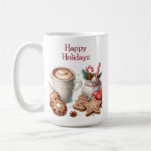 ハッピーホリデーズクリスマスクッキー熱ココアティー コーヒーマグカップ (左)