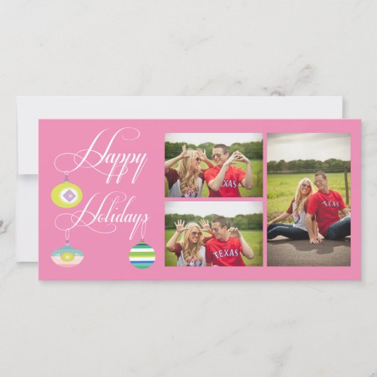 ハッピーホリデーズクリスマスクリスマスフォトカードテンプレート シーズンカード (正面)