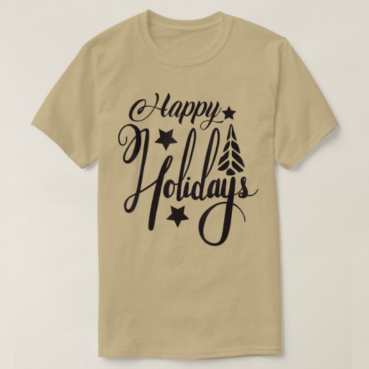 ハッピーホリデーズクリスマスクリスマス Tシャツ (デザイン正面)