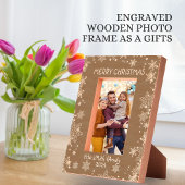 ハッピーホリデーズクリスマスグリーティングキュート文字写真 レーザー彫刻フレーム