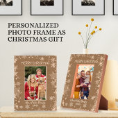 ハッピーホリデーズクリスマスグリーティングキュート文字写真 レーザー彫刻フレーム